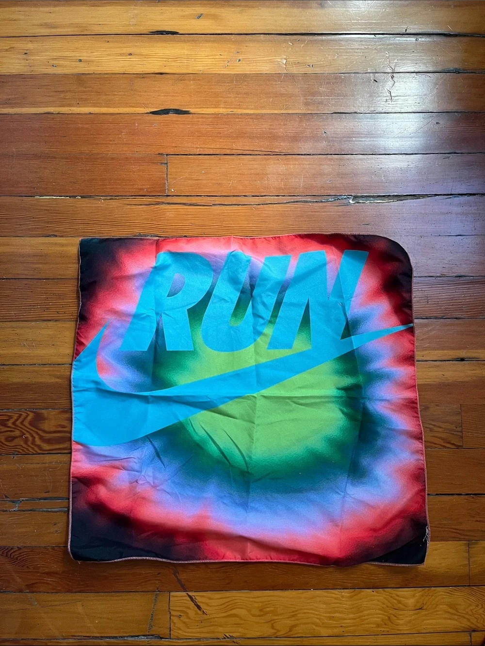 Two Nike RUN Tie-Dye Square Scarves